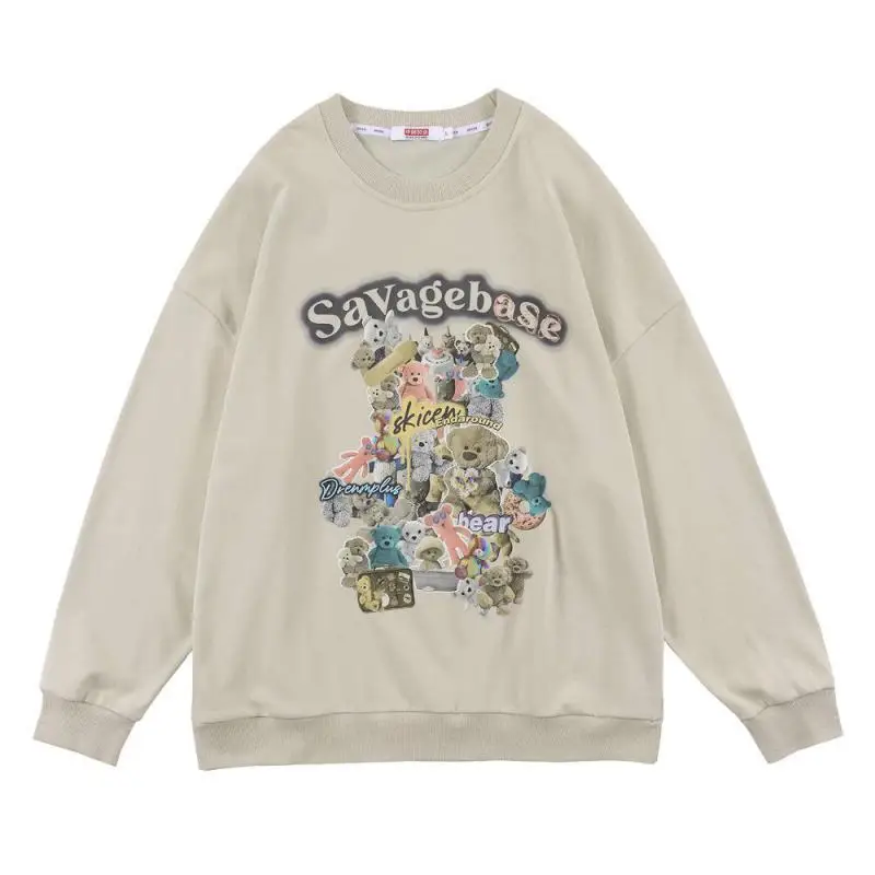 Японский ретро медведь для влюбленных осень и зима плюс бархатный плотный свитер