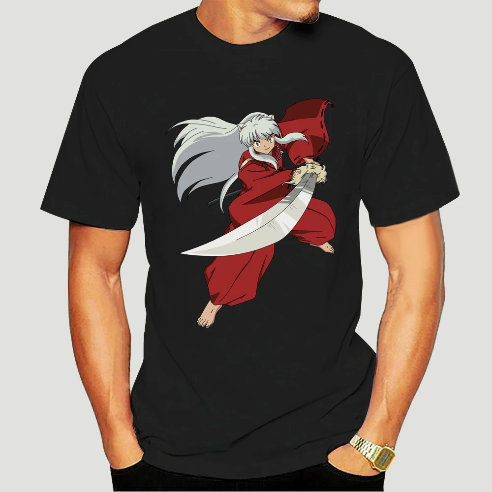 

New Brand-Clothing T Shirts New INUYASHA Famous Cartoon Anime Manga Men Black T-Shirt