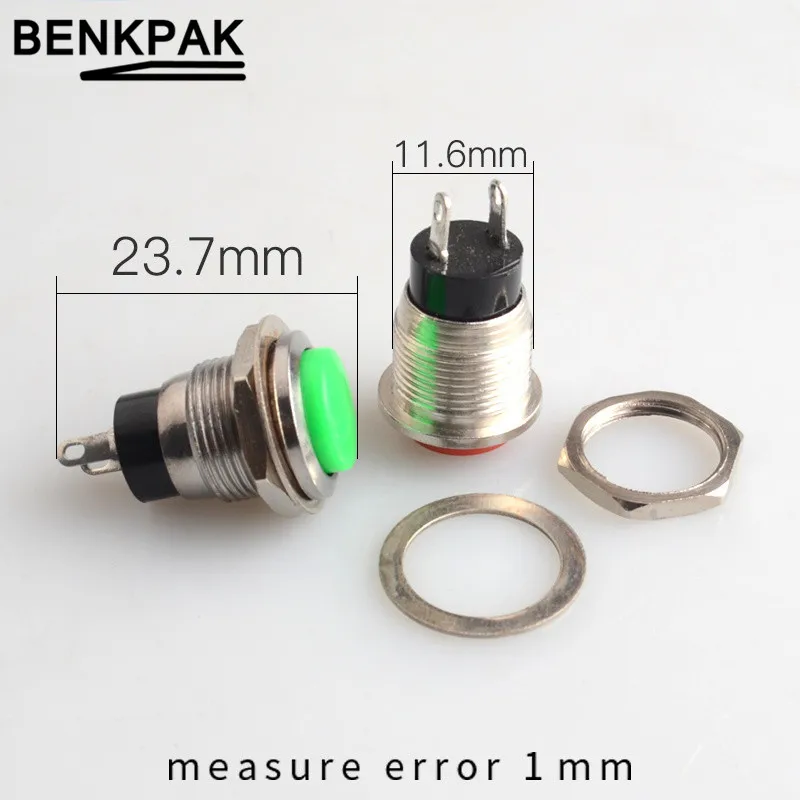 12 мм 2 контакта с пружинным возвратом самовозврата Мгновенный кнопочный