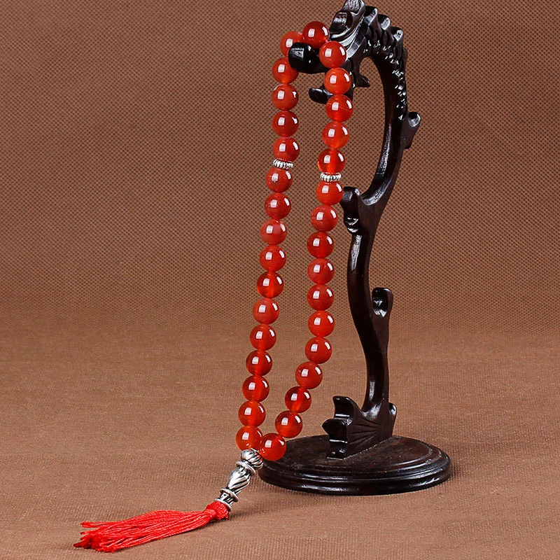 Tesbih исламские молитвенные Бусы Tasbih мусульманские молитвенные четки из бусин очаровательные ювелирные изделия натуральный агатовый камень браслет