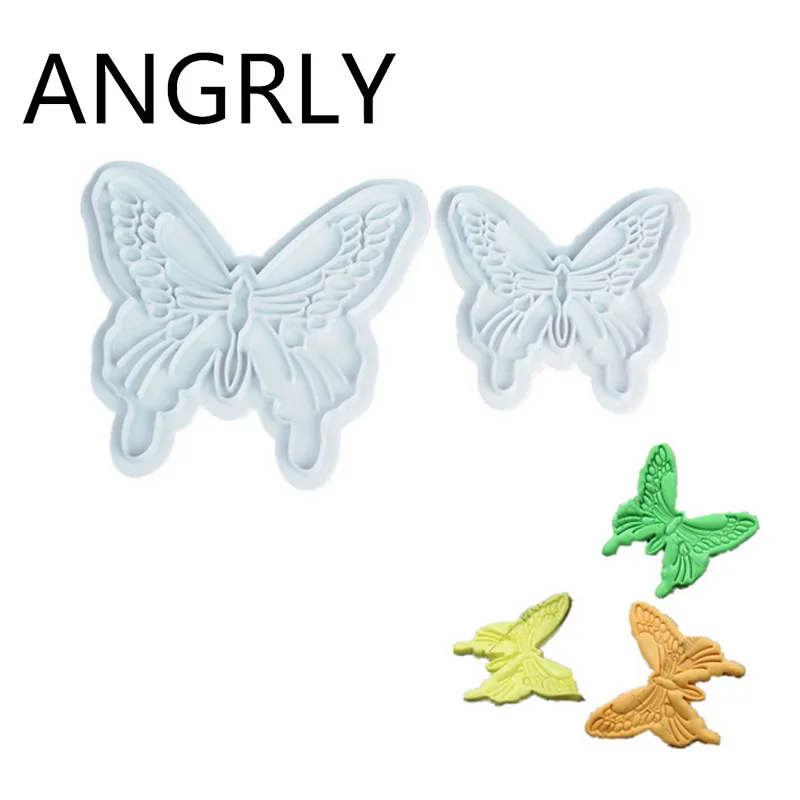 ANGRLY Горячая Распродажа Бабочка украшение торта фонданта сахарные печенья