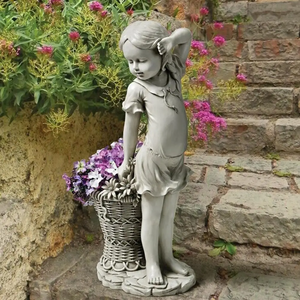 

Миниатюрный цветок для девочек, садовые статуи, скульптура, детская фигурка, корзина, изделия из смолы, автомобили, дома, садовый газон, деко...