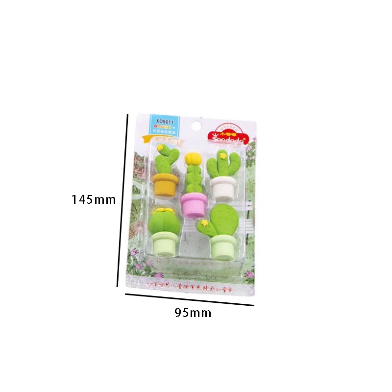 

12packs/lot Creative Cactus Series Eraser Set Rubber Funny Student For Kids Stationery Student Gifts