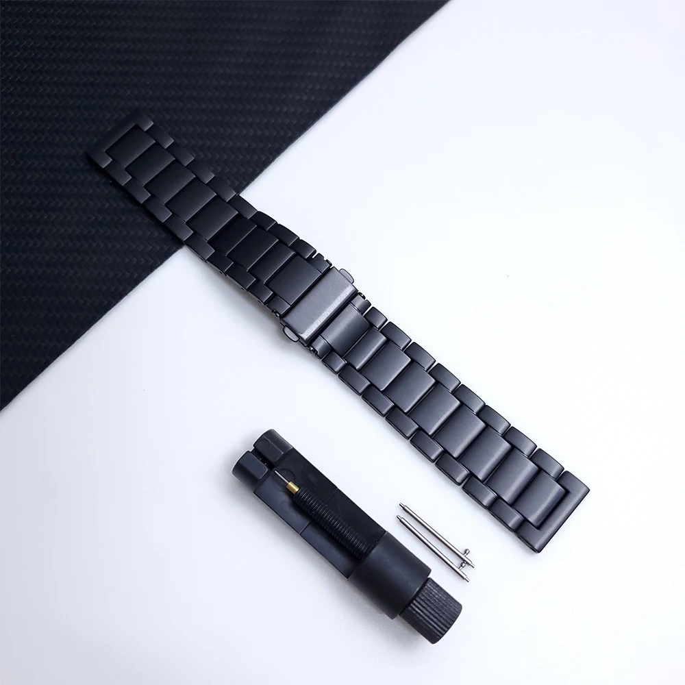 

For TicWatch Pro 2021/Pro 3/GTX/S2/E2 Titanium Strap Watch Band Replace Watchband Metal Stainless steel clasp Bracelet Wristband