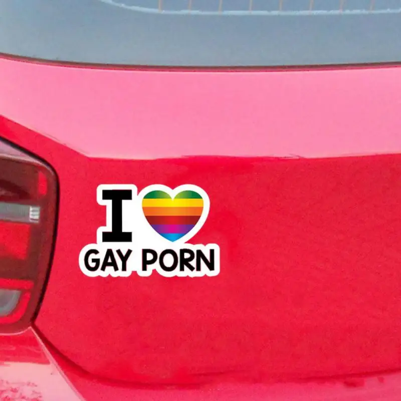 

Автомобильные креативные наклейки «Я люблю геев, Порно», отражающие индивидуальные автомобильные наклейки, автомобильные солнцезащитные ...