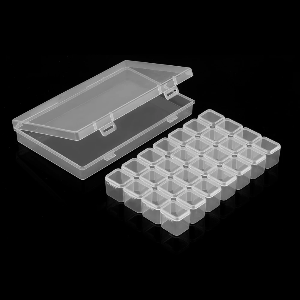 28 слота прозрачные пластиковые пустые нейл-арта украшения Для Хранения Чехол