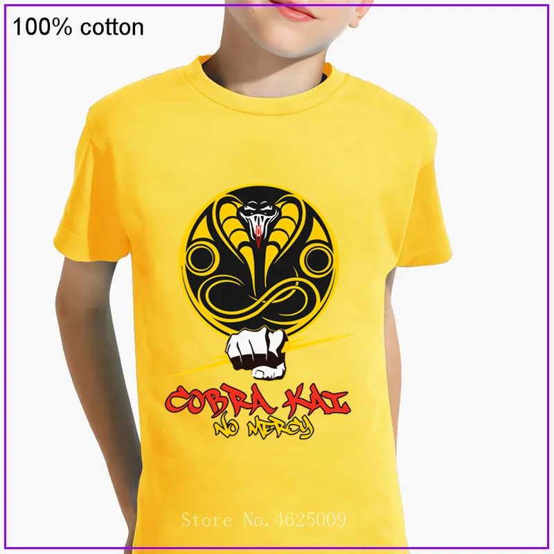 

Japan kung fu style Cobra Kai No mercy tshirt children clothes tshirts Karate kids t-shirts cobra kai tee shirt