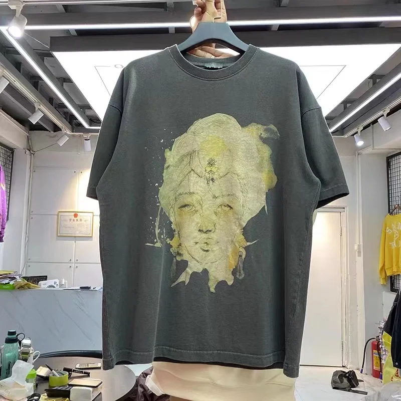 

Vintage demigod print loose round-necked short-sleeved t-shirt