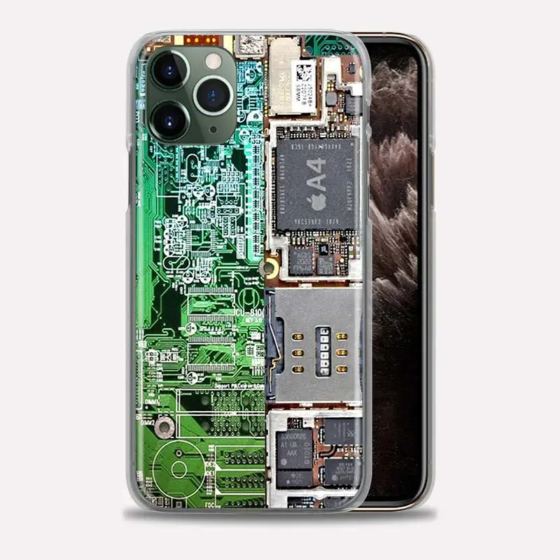 

The Integrated Circuit Board Bumper Case For iPhone 11 Pro Max 12 Pro X XS Max XR 7 8 6 6S Plus SE Phone Bags Cover Coque Fundas