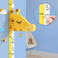 wall sticker universal space saving measurement cute baby children giraffe head decorative height ruler practical 3d movable