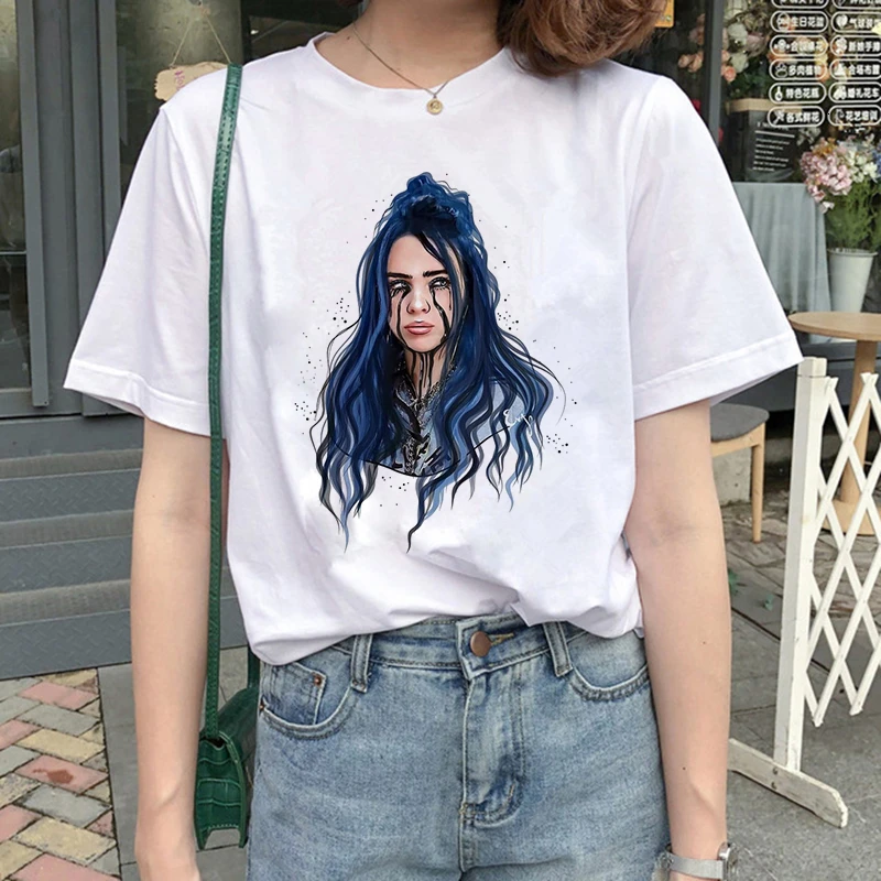 4018 Billie Eilish Harajuku графическая модная футболка для женщин 90s хип-хоп Ullzang футболка Bad Guy забавная футболка buy Friend Топ Футболка женская - Цвет: 4018