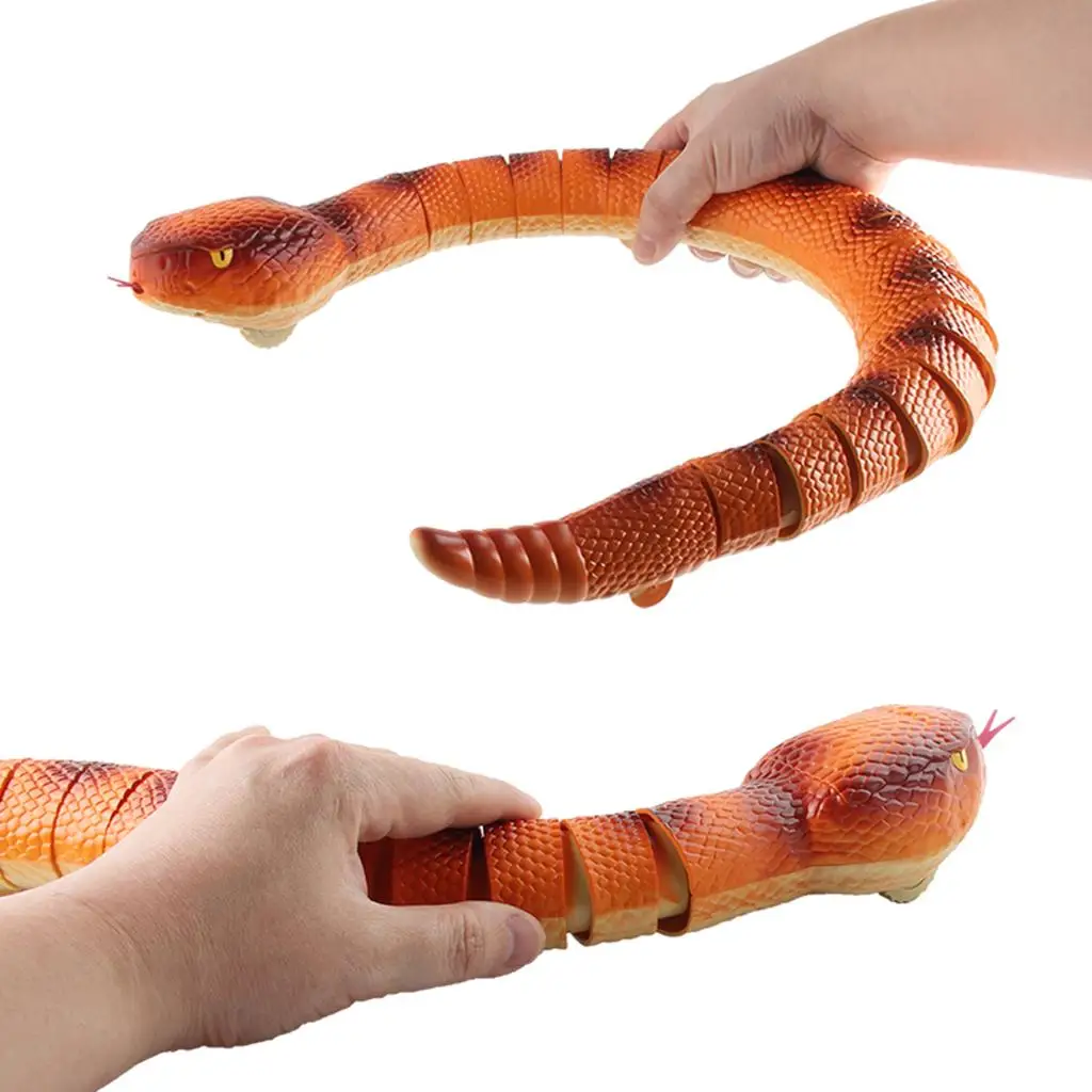 

Infrared Remote Control RC Fake Orange Snake Animal Joke Fun Toy for Kids