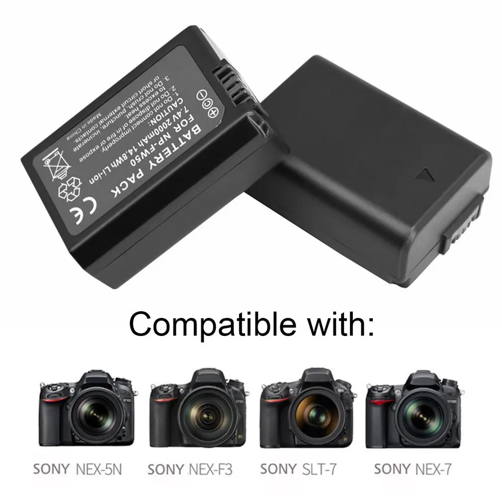 Для Sony 2 шт 2000mAh NP-FW50 NP FW50 батарея камеры + LCD USB двойное зарядное устройство для Alpha