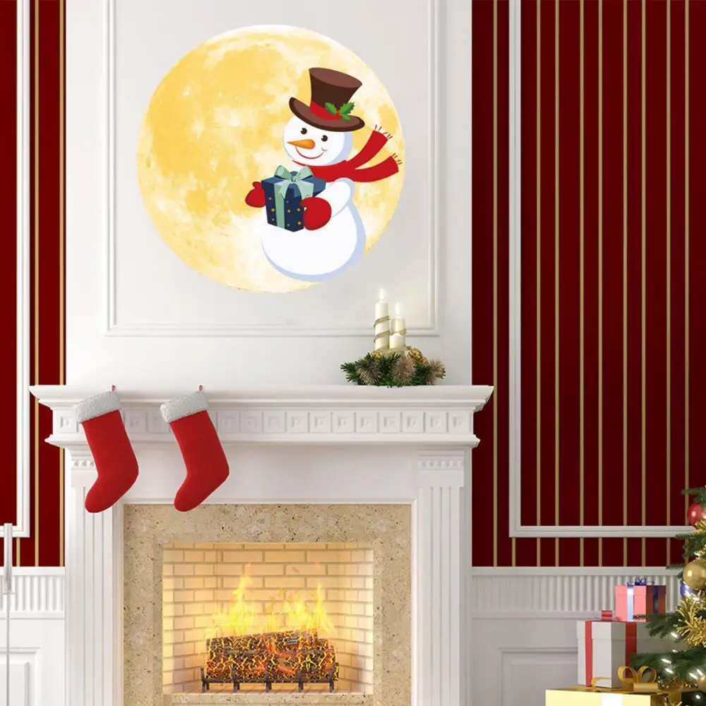 

1 Pcs Fluorescent Wall Sticker Christmas Snowman Pine Tree Removable Luminous Xmas Window Decals Room Decor Fluorescent
