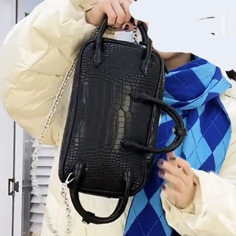 

[EAM] Women New Pu Leather Flap Personality All-match Top-handle Bag Fashion Tide 2021 18A0859