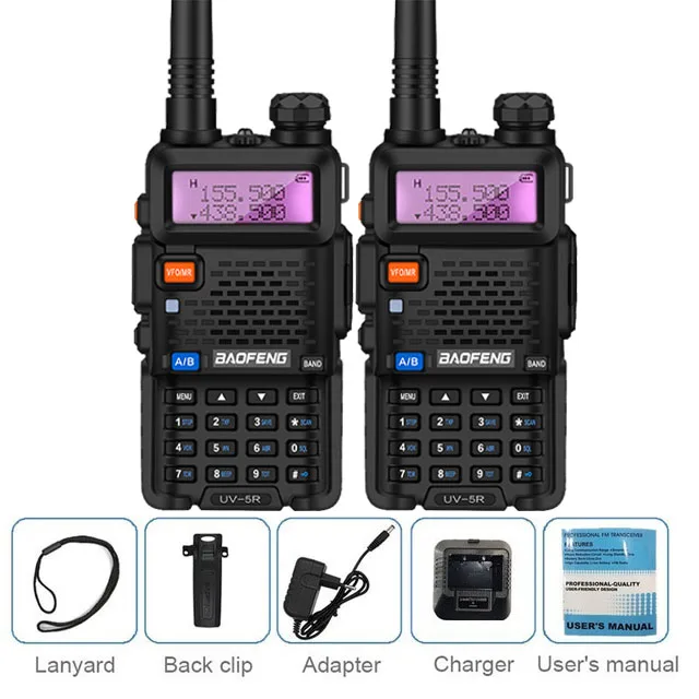 2pcs radio only 2 шт. BAOFENG UV-5R 8 Вт высокомощная портативная рация VHF UHF любительская радиостанция двухдиапазонный радиоприемник HF Amador UV 5R Охота - Цвет: 2pcs radio only