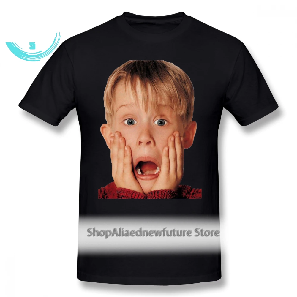 

Alone T Shirt Macauly Culkin From Home Alone T-Shirt Beach Short-Sleeve Tee Shirt 100 Percent Cotton Print Awesome Mens Tshirt