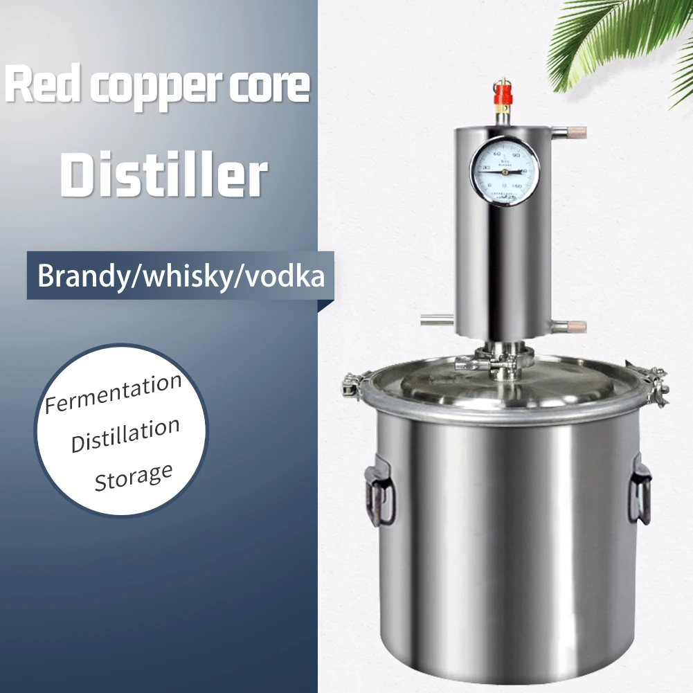 

12L/20L/35L red copper core Moonshine distiller Single sale distillation column home brew alcohol making machine kit