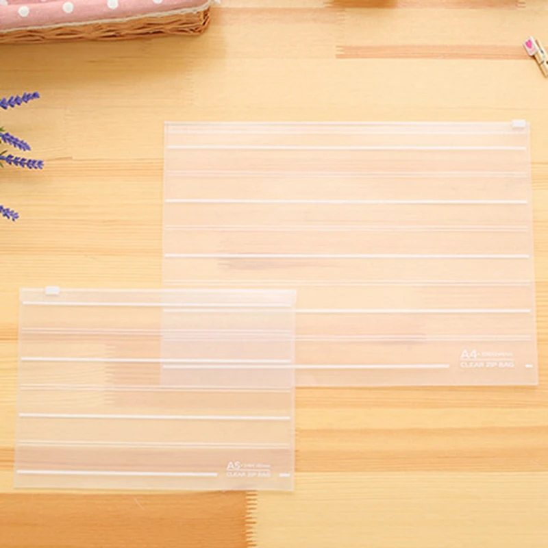 Storage Bag School Office Supply Transparent Loose Sheet Notebook Zipper Environment-friendly Abrasive File | Канцтовары для офиса