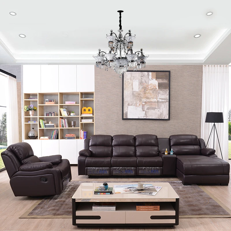 Современный Электрический мягкий диван Италия кожанные для гостинной с массажем