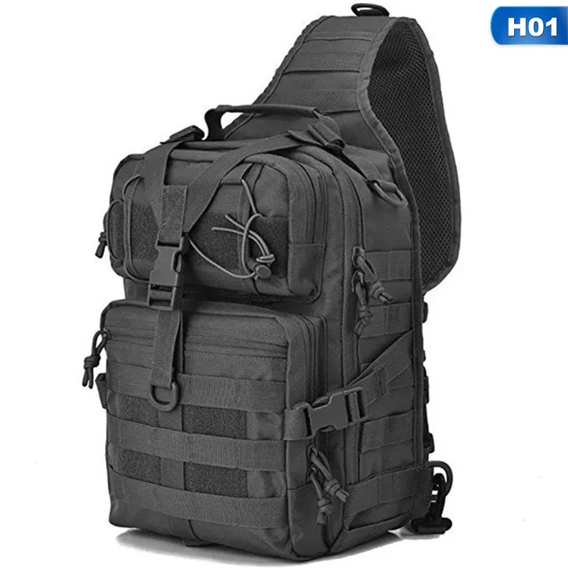 Мужской нагрудный слинг рюкзак мужской на одно плечо большой дорожный военный