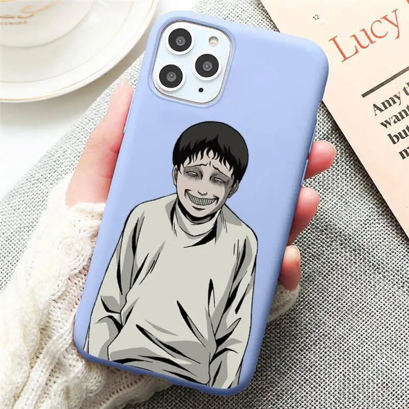 

Junji Ito Collection Tees anime Phone Case Candy Color for iPhone 6 7 8 11 12 s mini pro X XS XR MAX Plus