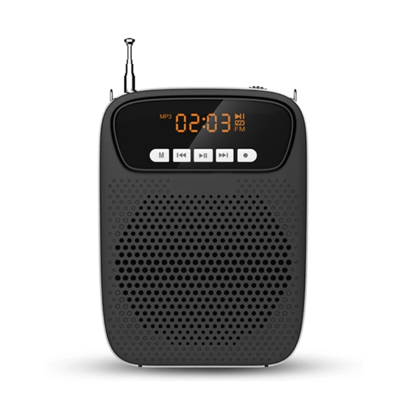 

15W Lightweight Portable Rechargeable Voice Amplifier with Headset Microphone Supports Bluetooth-compatible/Recording/FM Radio