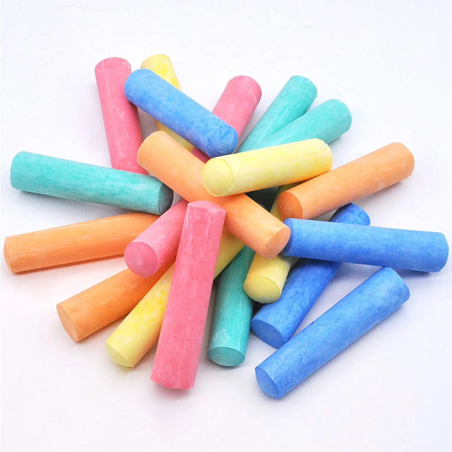 

Chalks Set with Rounded Case Jumbo Washable Outdoor Bulk Chalk Non-Toxic Sidewalk Chalks Set for Art Play and Outdoor Play