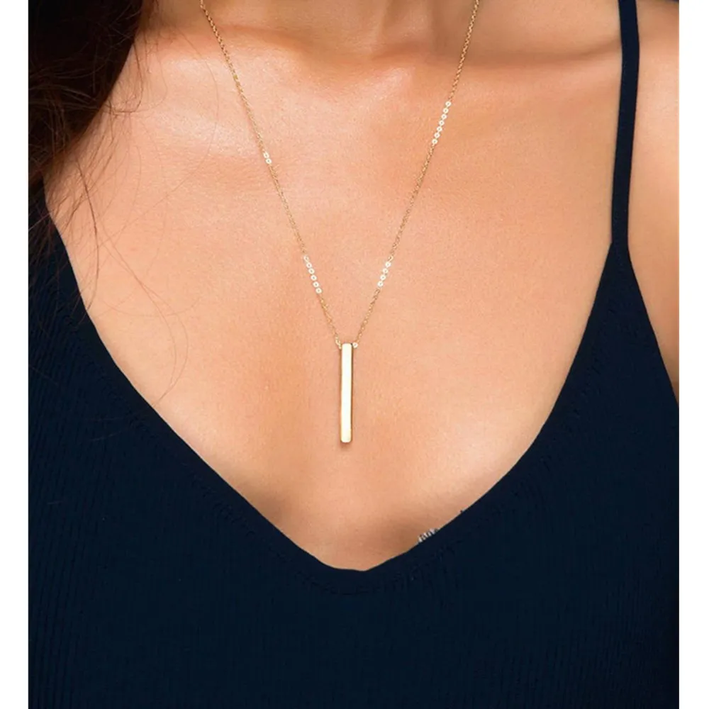 

Personalized Bar Necklace, Bar Pendant Necklace, Mom Necklace, Mothers Necklace, Custom Engraved Necklace, Bridesmaid Gift
