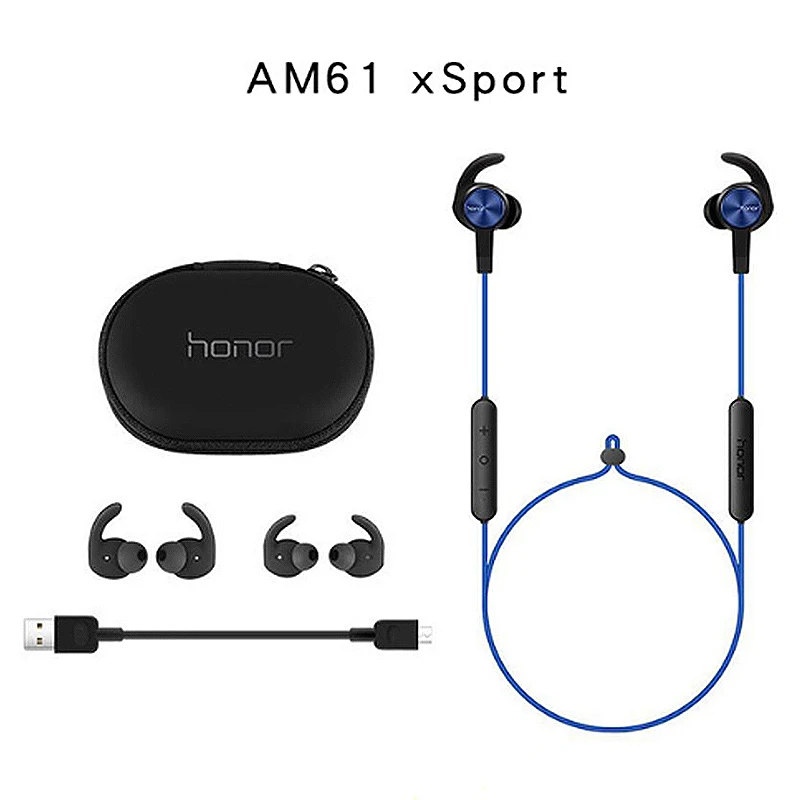 huawei Honor xSport Bluetooth беспроводной 4,1 AM61 наушники магнит дизайн IP55 уровень защиты Blutooth наушники для смартфона - Цвет: AM61-blue