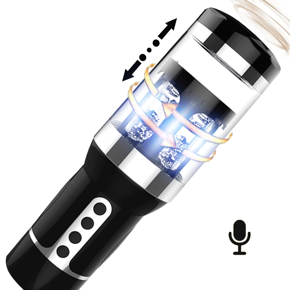 Автоматический индукционный телескопическая ротация Мужской мастурбатор Кубок