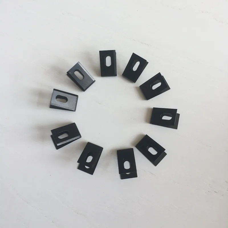 

10 шт. окрашенные черные матовые железные напольные виниловые сварные канавочные U-образные лезвия из нержавеющей стали шлицевые лезвия