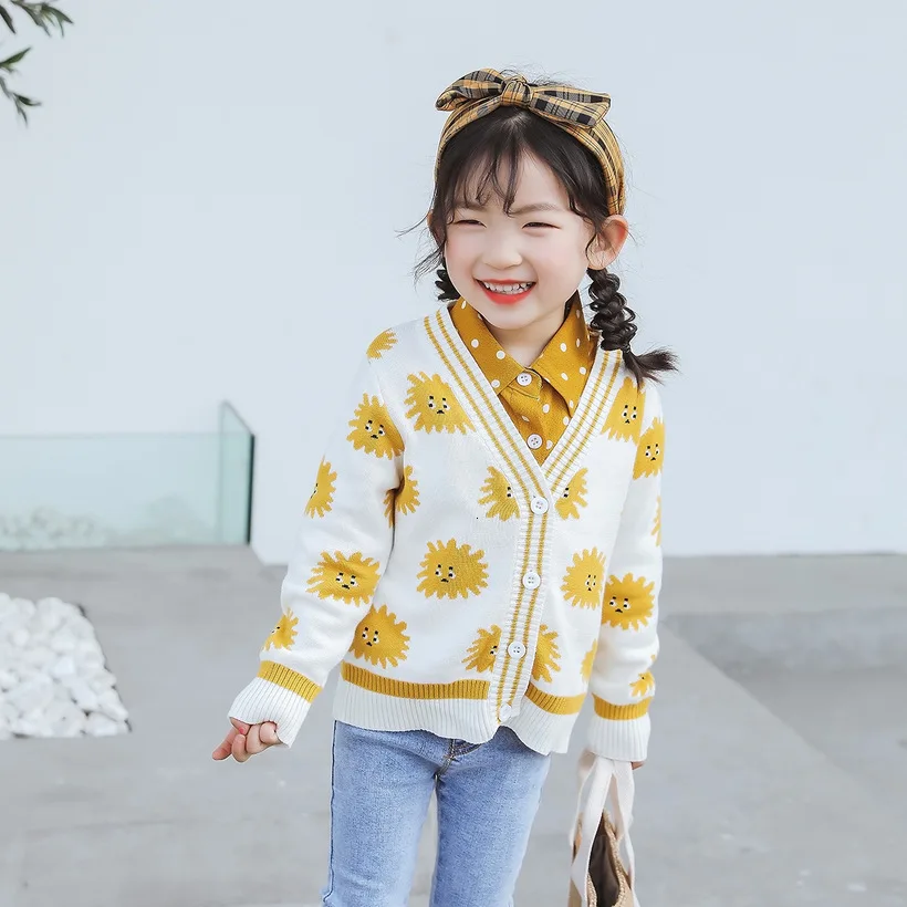 

2021 New Baby Girls Sweaters Spring Autumn Baby Sweater Child Outerwear Knitted Baby Girls Clothes Winter Toddler Girls Cardigan