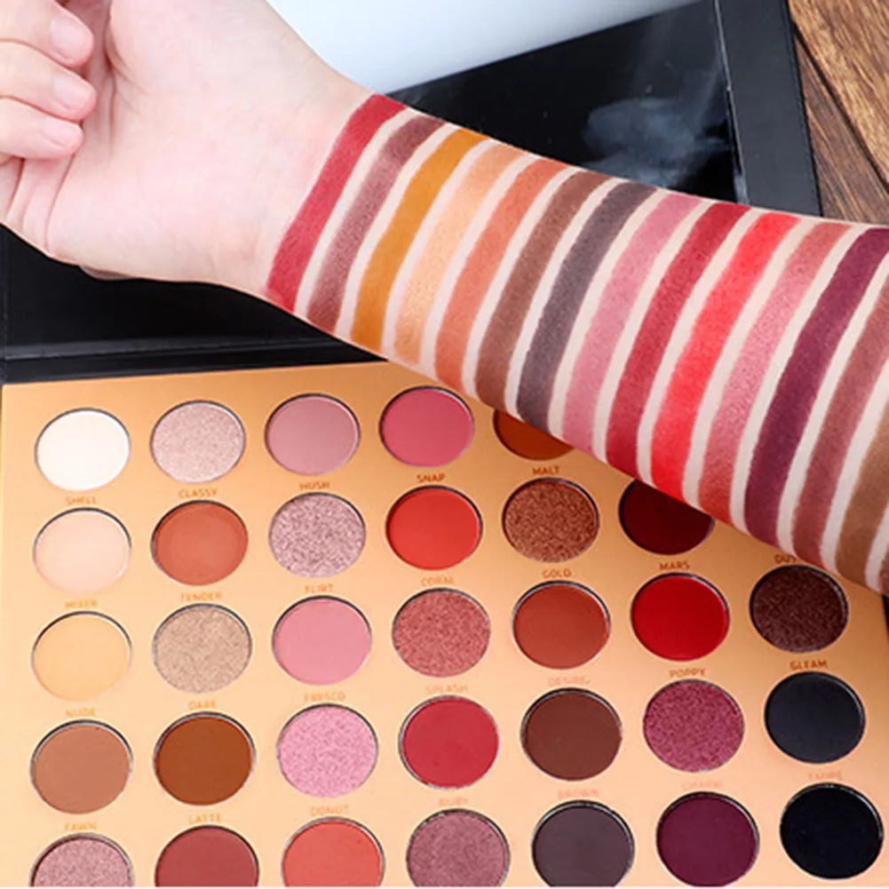 35 Цвета тени для век Палитра матовое стекло с перламутровым эффектом