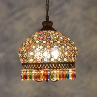 bohemian style color crystal led pendant light suspension hanging lamp 18cm 25cm for bedroom dining room restaurant corridor por