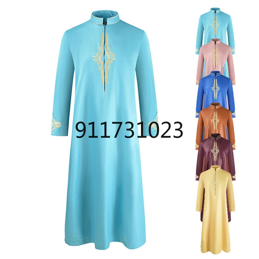 Рамадан мусульманская абайя однотонный дом халат для мужчин новинка 2021 Дубай