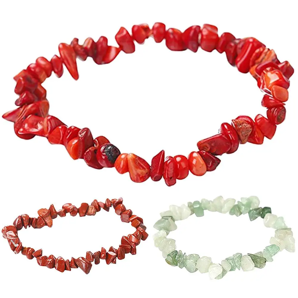 Мужчины Женщины сколы натуральный камень бисером браслет стрейч ювелирные