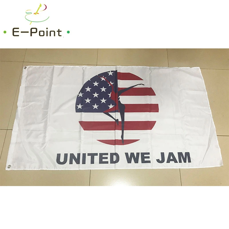 

United We Jam флаг группы, размер 2 фута * 3 фута (60*90 см), размер 3 фута * 5 футов (90*150 см), рождественские украшения для дома, флаг, баннер, подарки