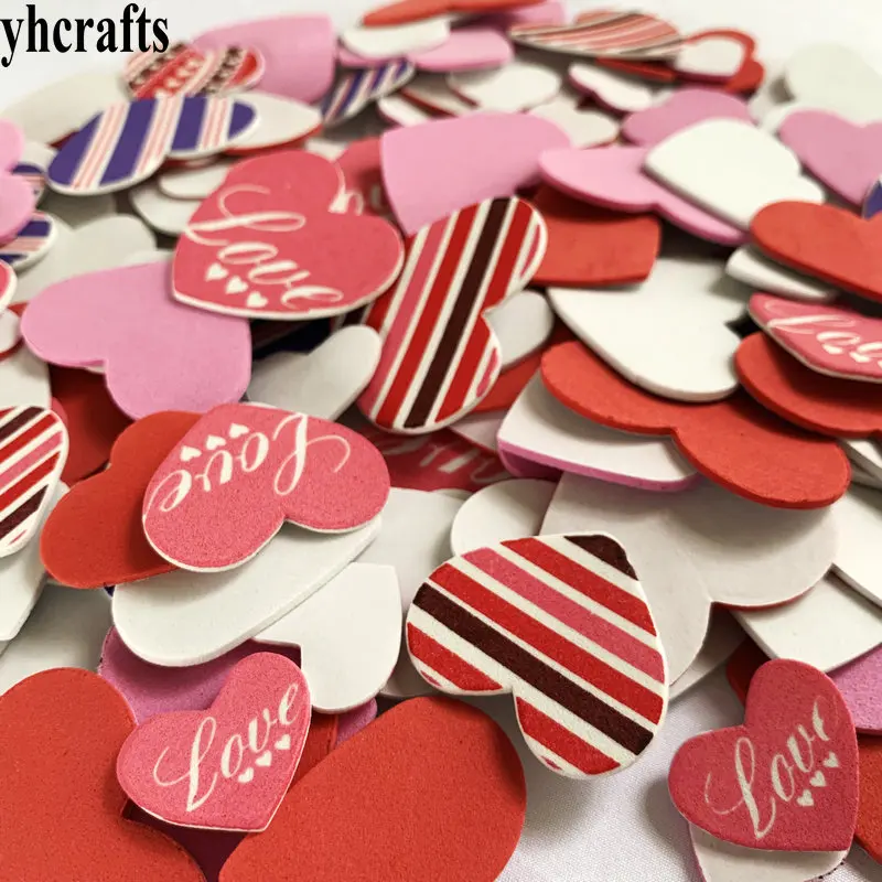 150 шт./лот пенопластовые наклейки с принтом love hearts изделия на День святого
