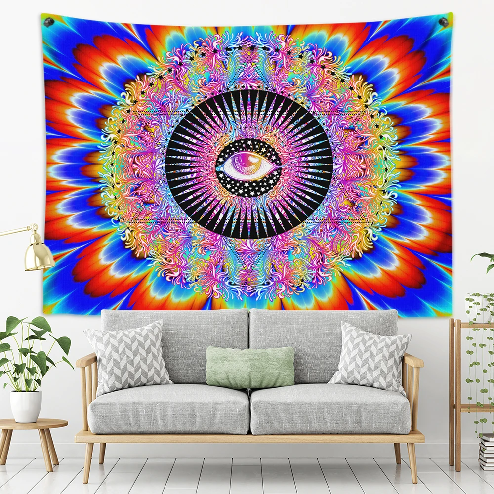 

Luxury European Psychedelic Art Tapestry Wall Hanging Bohemian Beach Throw Rug Blanket Camping Travel Mattress Sleeping Pad