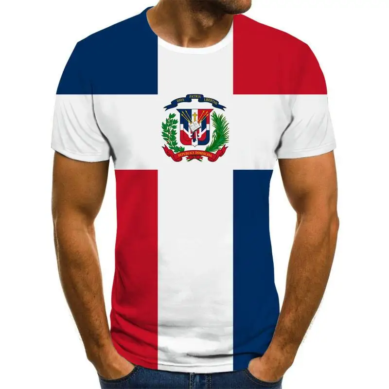

2021 3D flag printing men's t-shirt casual round neck high quality streetwear casual france italy clothing football game flag