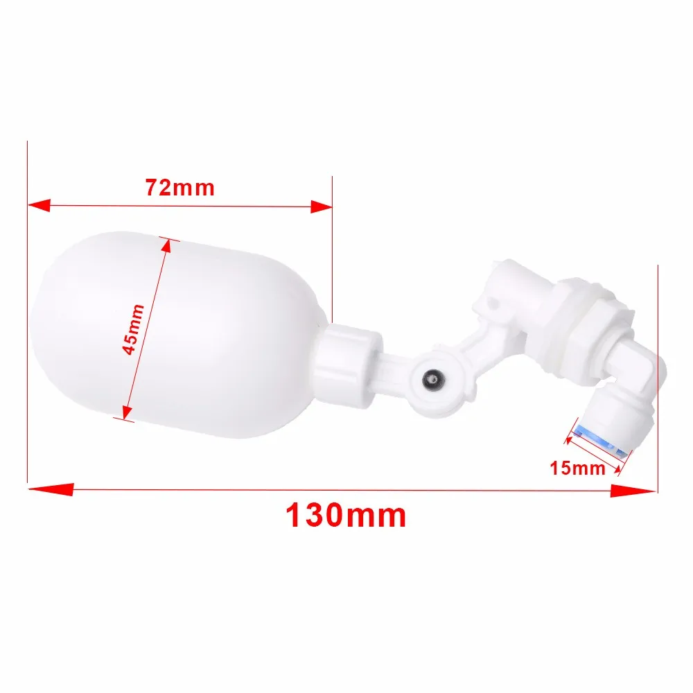 

Aquarium Plastic Float Ball Valve Shut Off Automatic Feed Fill Fish Tank Water Filter Reverse Osmosis System With Connector