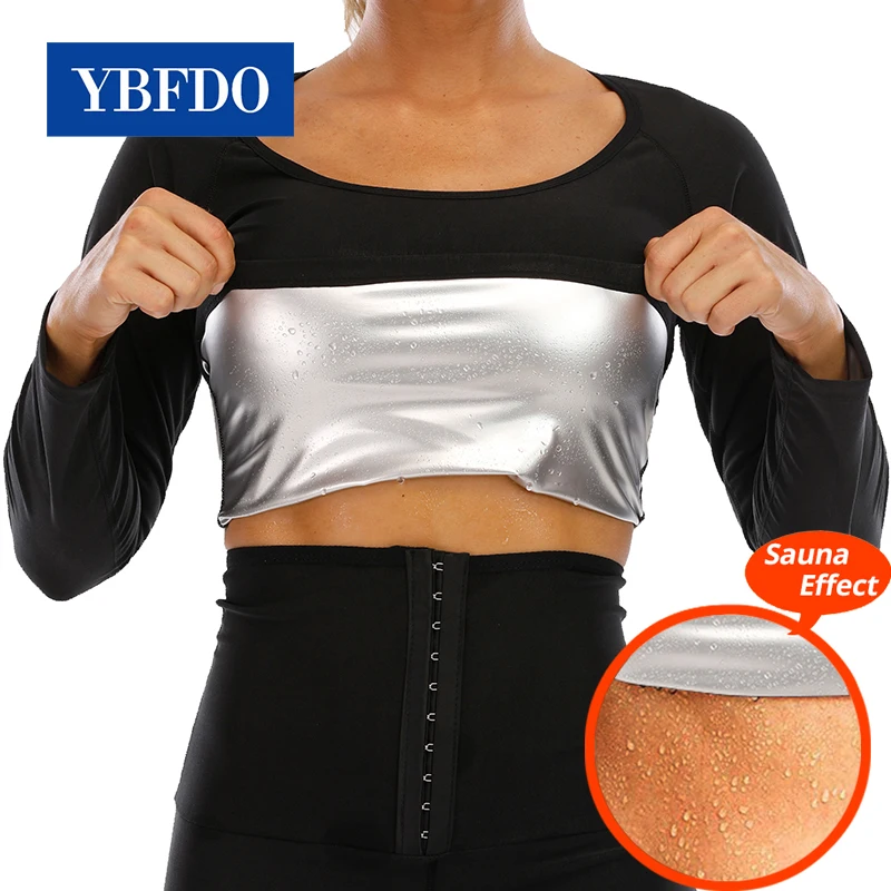 

YBFDO Women Slimming Long Shirts Body Shaper Sweat Vest Waist Trainer Corset Silver ion Coating Thermo Tank Tops Sauna Shapewear