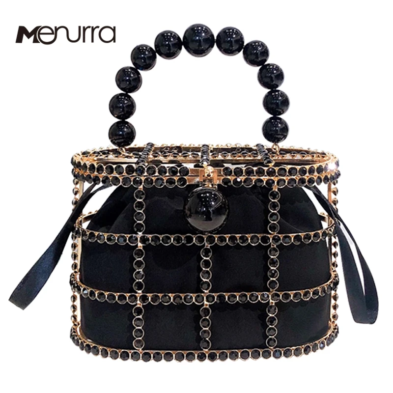 black removeable bag Инс бриллиантами женская сумка модный дизайнерский клатч вечерняя сумка из бисера с верхней ручкой сумка-тоут в форме клетки вечерние сумки - Цвет: black removeable bag