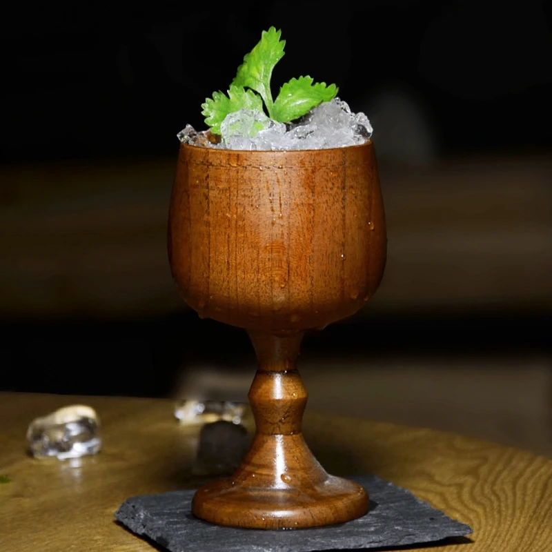 Винтажная деревянная чашка для вина ручной работы портативная питья красного