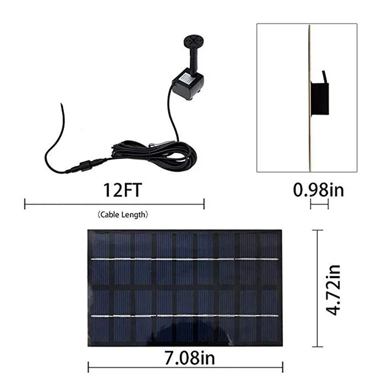 Садовый фонтан на солнечной батарее 9 В 220 л/ч|Фонтанчики и купальни для птиц| |