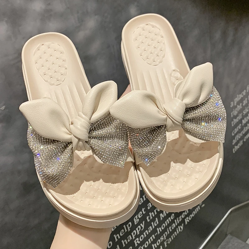 

2021 Women Summer Slippers Fashion Flats With Flip Flops Shoes Female Outside Slides For Ladies Flats Slippers Med Heels Shoes