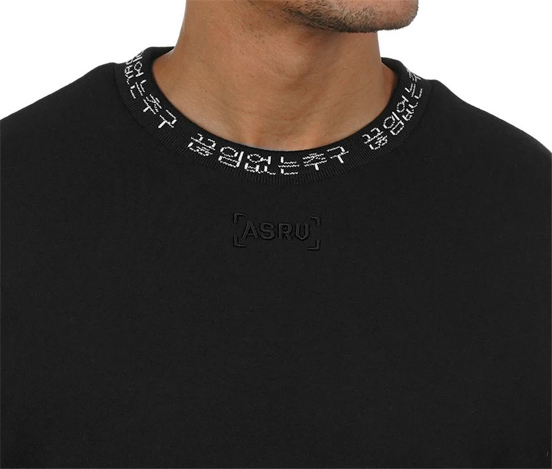 Футболка мужская для фитнеса с Вышивкой Букв хлопковая рубашка круглым вырезом