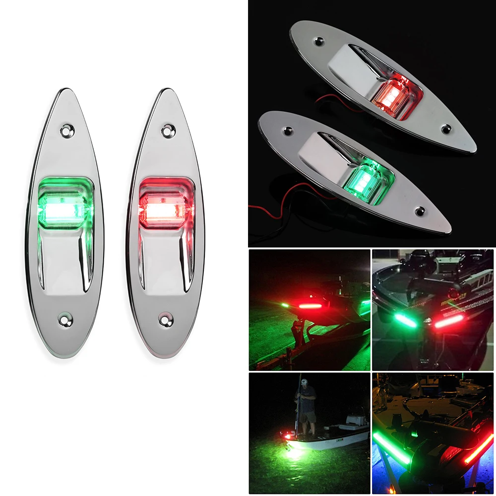 

Boat Light Stainless Steel Bow Navigation Light Red Green Sailing Signal Light Marine waterproof Boat Yacht Warning Light