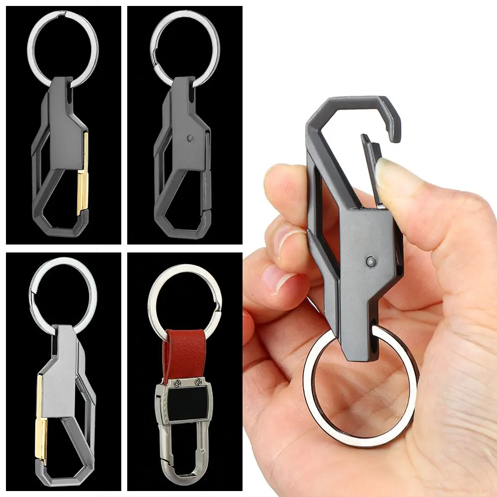 

1Pc Creative Men Keychain Luxury Leather Keychains DIY Keyring Holder Black Clasp Car Key Chain High Quality Jewelry Gift